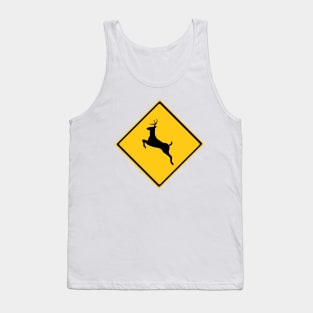 Road Deer Warning Sign Tank Top